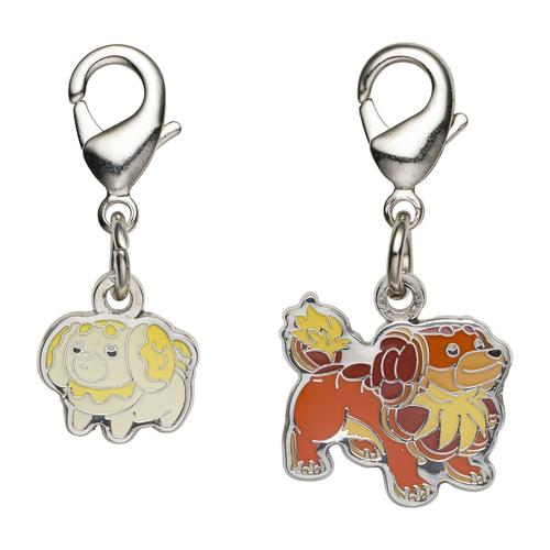 

[Pokemon] Pokemon Center National Pokedex Metal Charm #926 Fidough & #927 Dachsbun