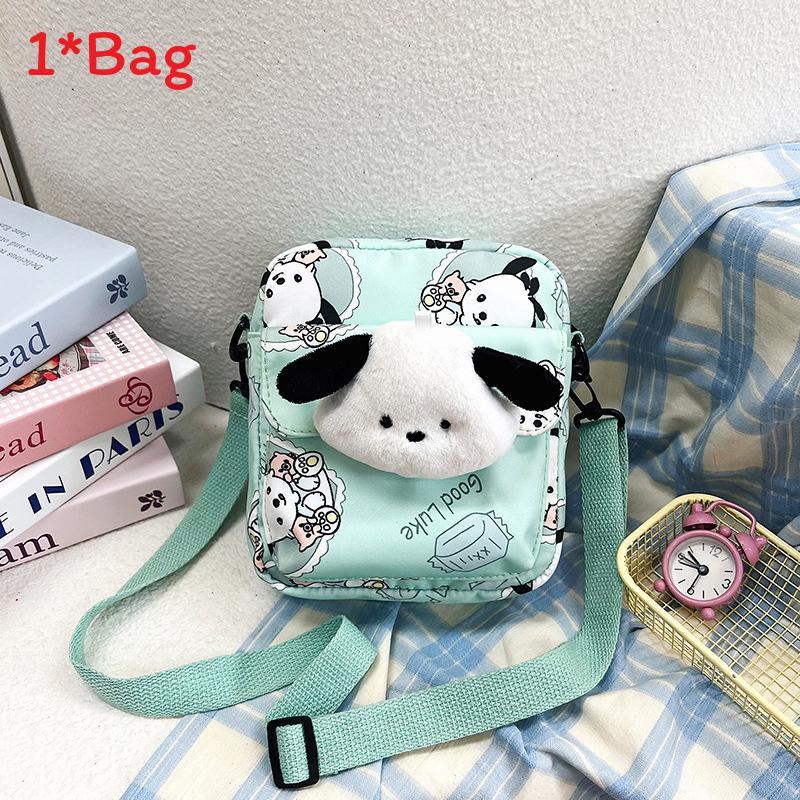 Cinnamoroll Hello Kitty Kuromi Canvas Umhängetasche mit Nähten für den täglichen Gebrauch