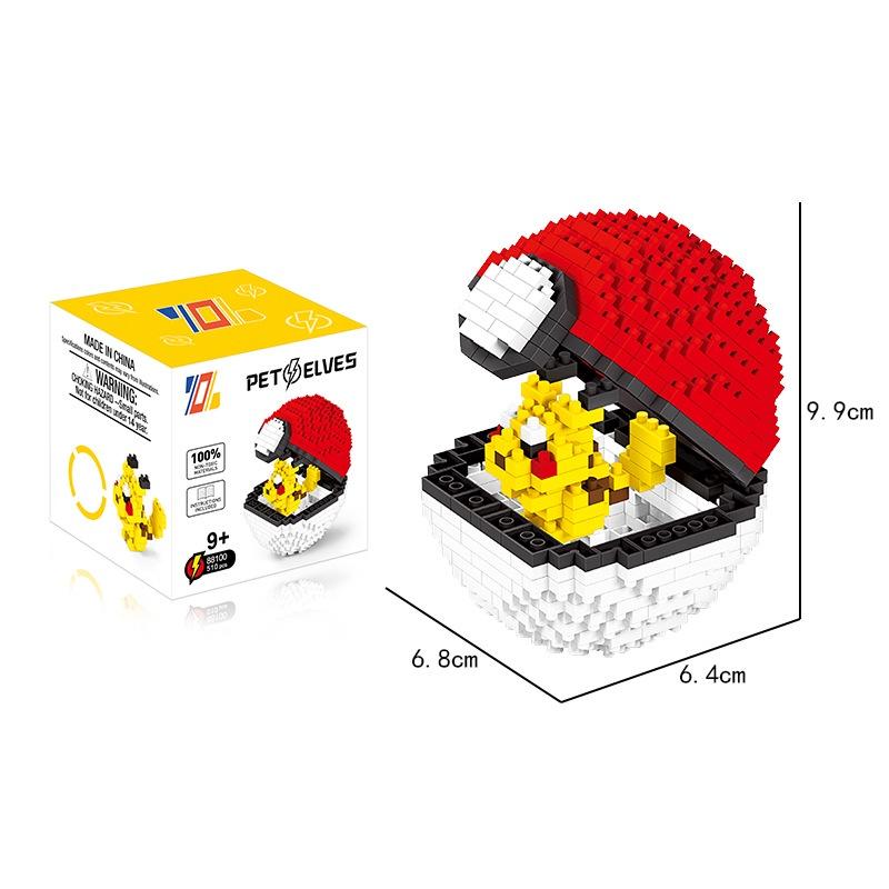 500-piece Poké Ball Building Block Set Micro Brick Diy Kids Gift Model Toy