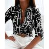 1116 European and American women's spring and autumn tops, long-sleeved shirts, printed shirts, women