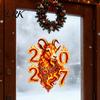 Electrostatic Adsorption Decorative Film Chinese New Year Window Decoration, 2027 Goat Static Clings, Zodiac Glass Festive Storefront Decor