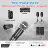 Karaoke Dual Handheld Dynamic Microphone with Rechargeable Receiver for Wedding Party Speech Church Club Wireless Microphone