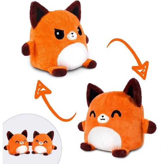 TeeTurtle - Plushmates - Magnetic Reversible Plushies that hold hands when happy - Fox - Huggable and Soft Sensory Fidget Toy Stuffed Animals That Orange Fox