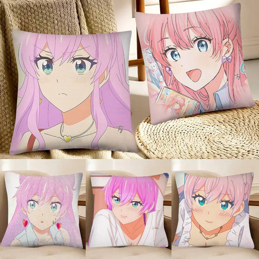 Slice Anime Watanare Pillow Case Fashion Square Pillowcase Bedroom Sofa Room Ins Decoration Leisure