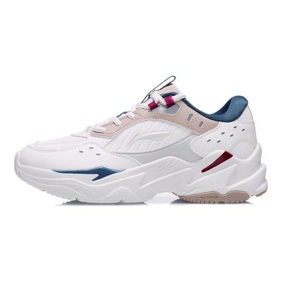 Li Ning Cushioning Slip Resistant Rebound Low Top Running Shoes Women's Tea Orange Pink AGCR334-1