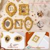 15/25 Stück Vintage Mini-Bilderrahmen Kleine Harz-Fotorahmen Dekorativer Mini-Gold-Schmuck-Displayrahmen für DIY-Schmuckdisplay