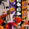 Halloween Pumpkin Ghost Bat Curtain  Party Decoration Background Eye-Catching For Party Backdrop Photo Haunted House