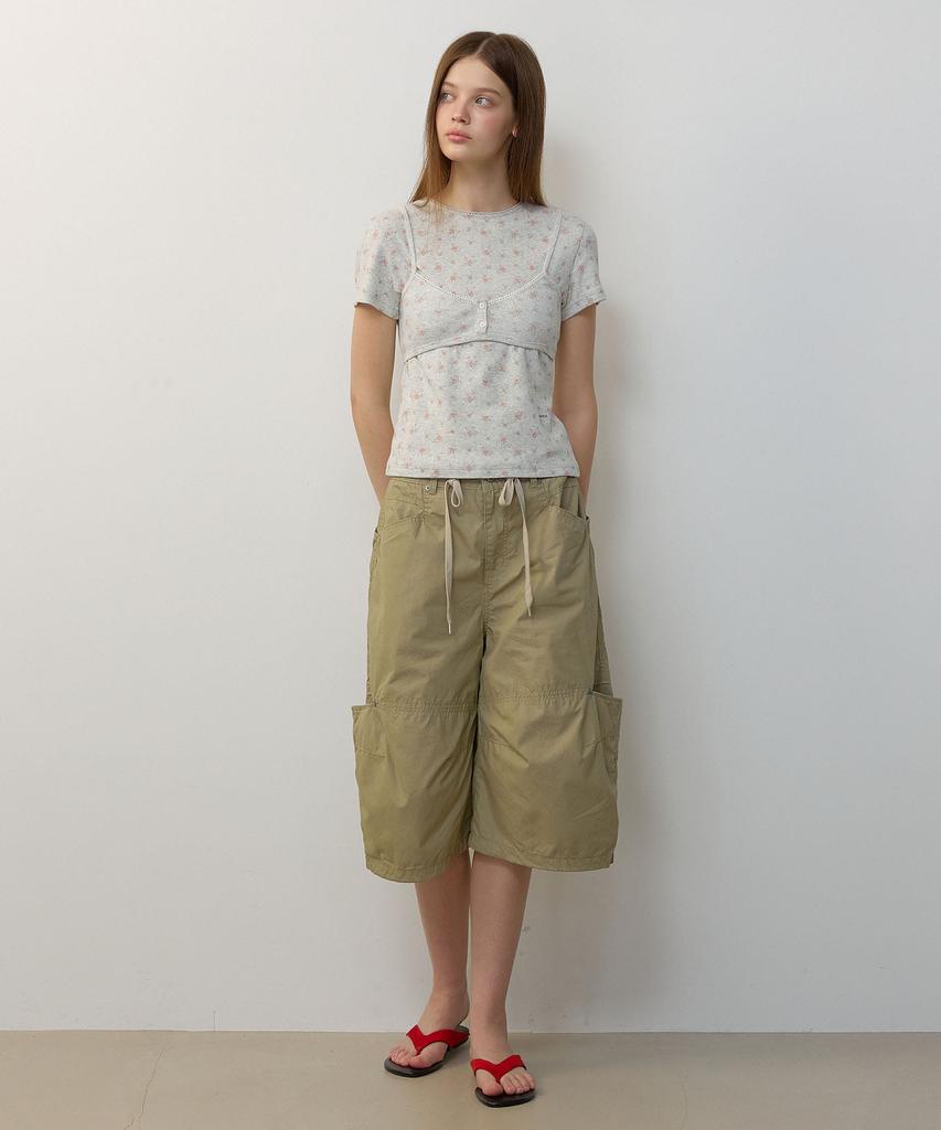 CITYBREEZE Glass Motif Print Short Sleeve T-Shirt_Melange Grey