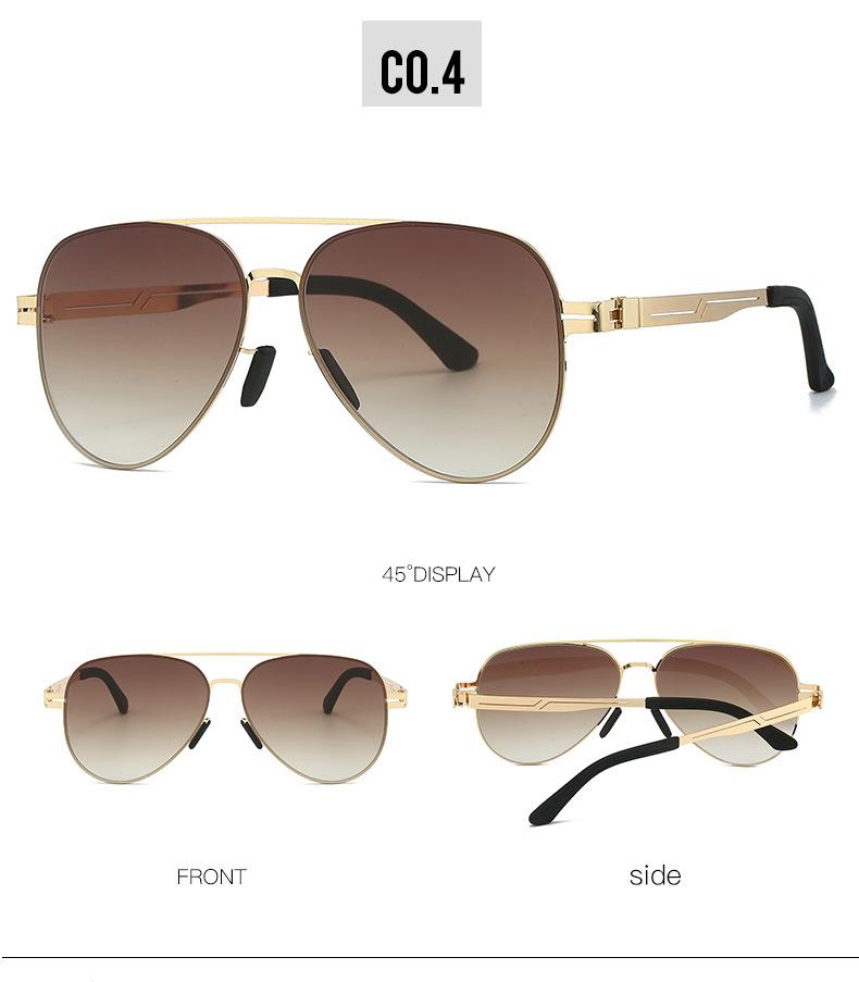 Classic Big Frame Pilot Sun Glasses Fashion Gradient Sunglasses For Men Design Anti-Reflective Uv400