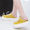 Two wear leather little white shoes women's shoes 2025 summer new mesh breathable biscuit shoes platform single net casual board shoes