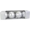 Set of 4 Plastic Baubles 6 Cm Silver