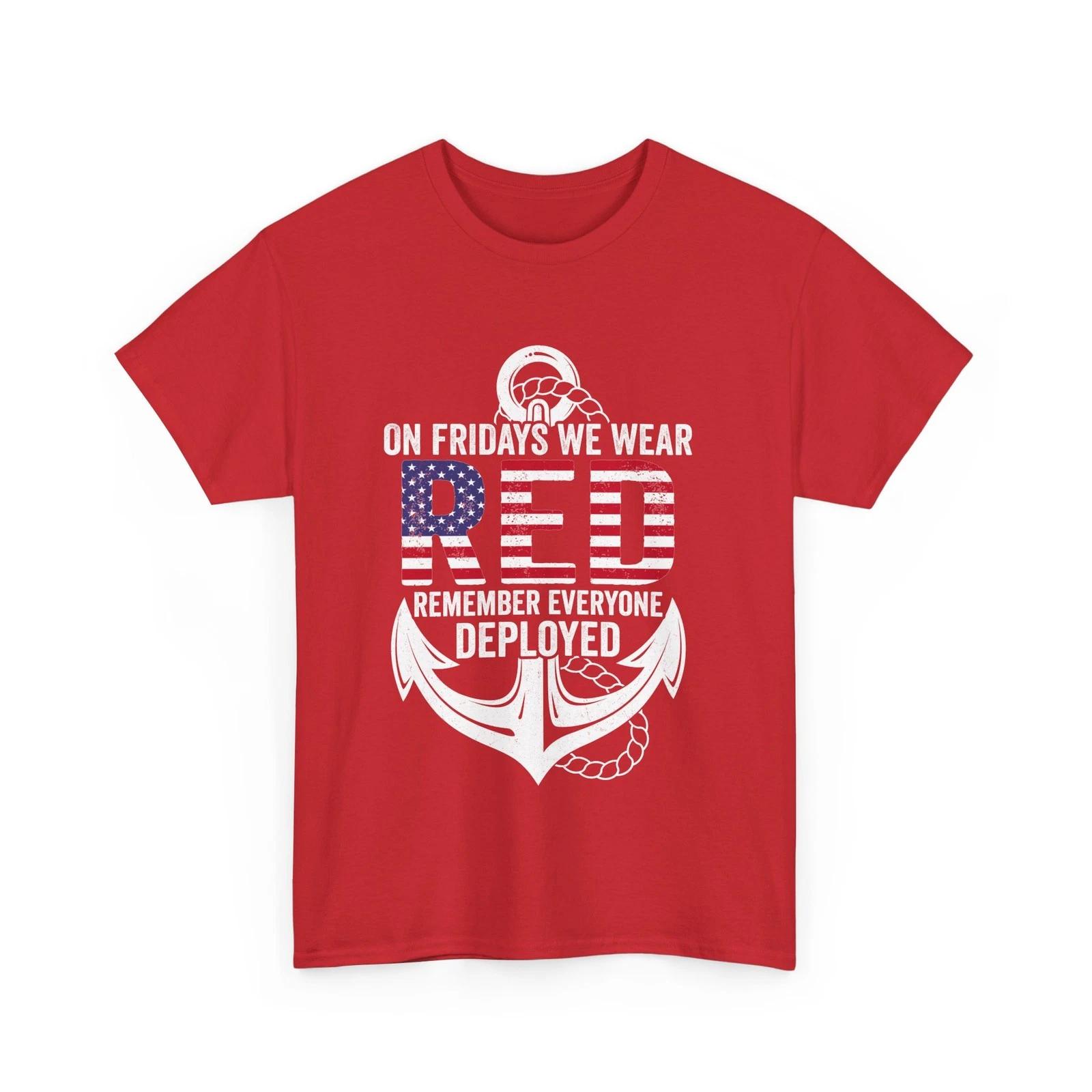

On Fridays We Wear Red Friday Navy Gift Women Men T shirt M