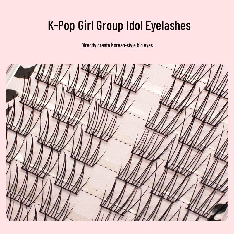 K-Pop Idol Style Natural Soft Curl Long-Lasting False Eyelashes - Segmented for Exquisite Makeup.