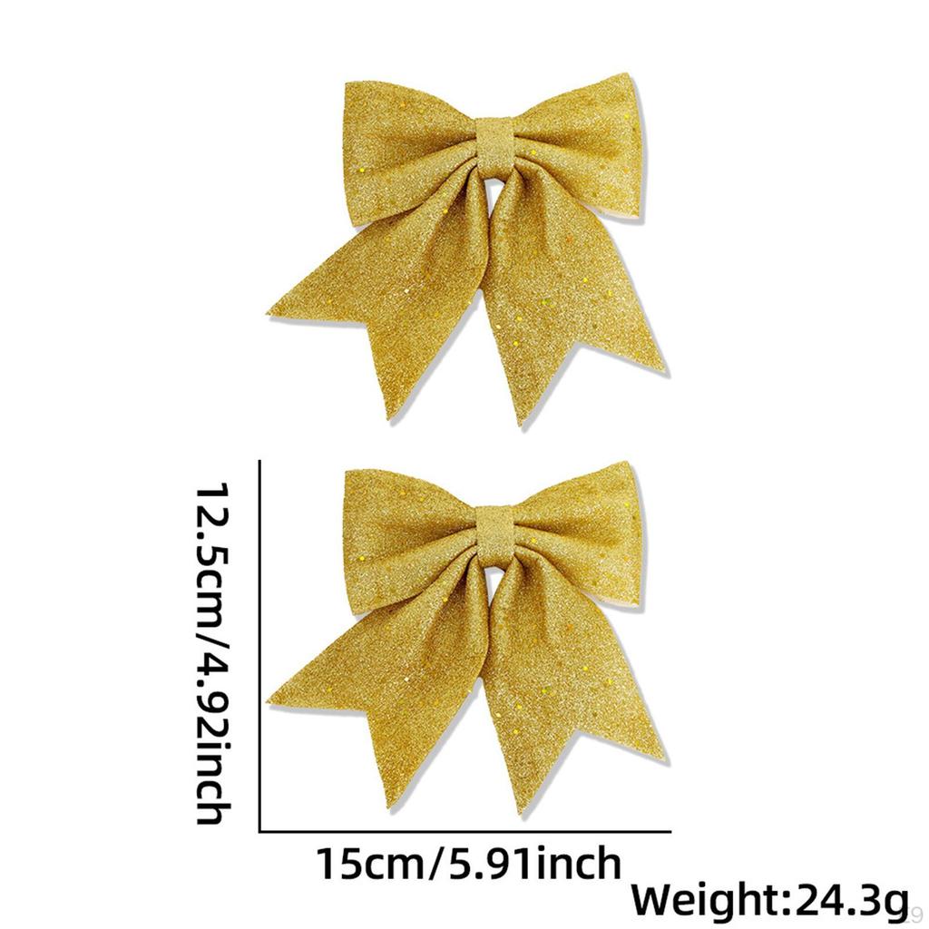 2 Pack Christmas Tree Bows, Decorations, Wreath, for Living Room, Holiday,