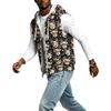 Gilet da uomo casual con cappuccio, senza maniche, con zip e stampa natalizia per feste di festa