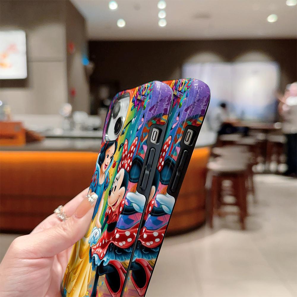 Disney phone case, double-layer protective cover, suitable for iPhone X/XS/SE/7/8/11/12/13/14/15/16/17 Pro Max Plus