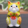 Waza no Kura Cute Kutani praying feng good interior Japanese small birthday opening new house 60th 70th 77th 88th gift Maneki-neko (beckoning cat)