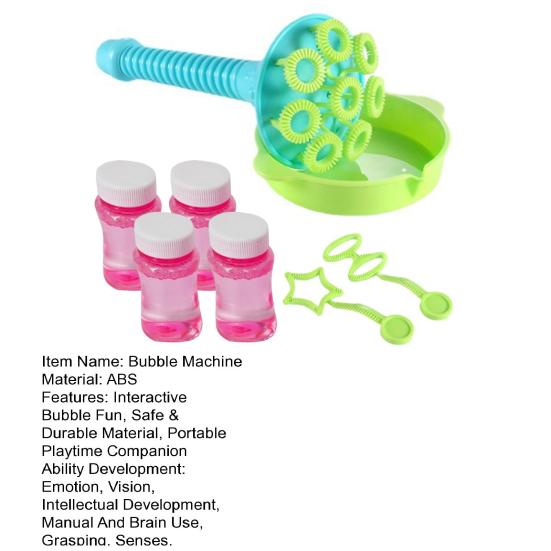 Trumpet Bubble Blower Set Kids Bubbles Maker with Tray Bubble Wands Funny Bubbles Toy for Kids Outdoor Entertainment Portable Bubble Machine
