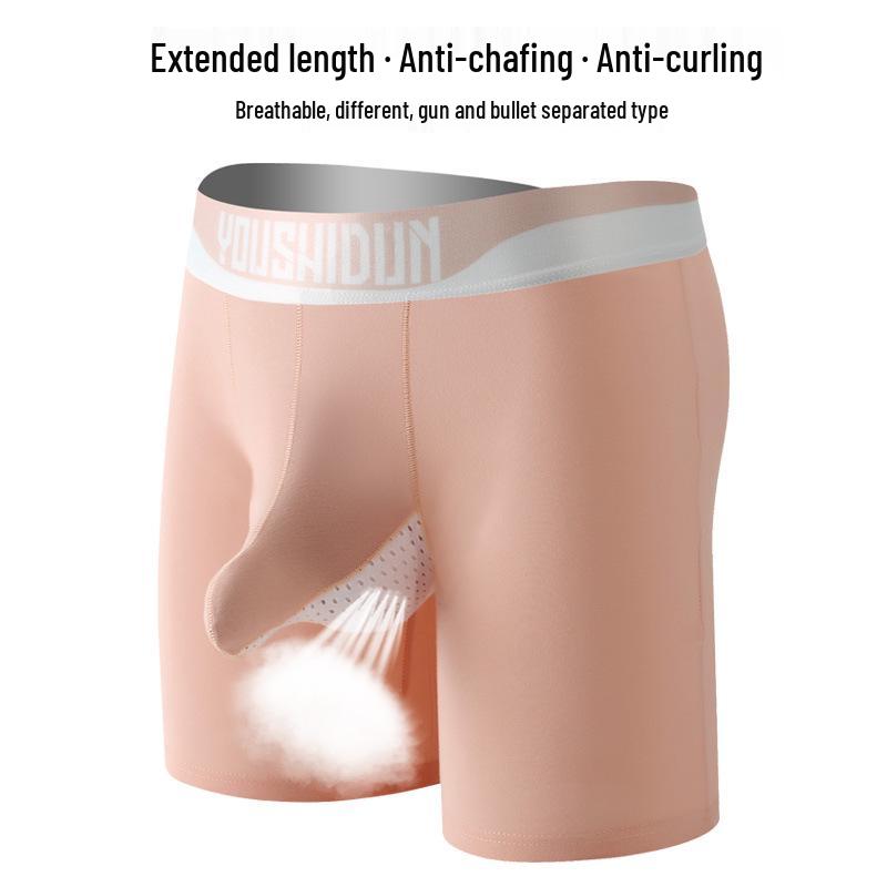 Men's Cotton Mid-Waist Breathable Briefs with Gun Egg Separation, Available in All Seasons.