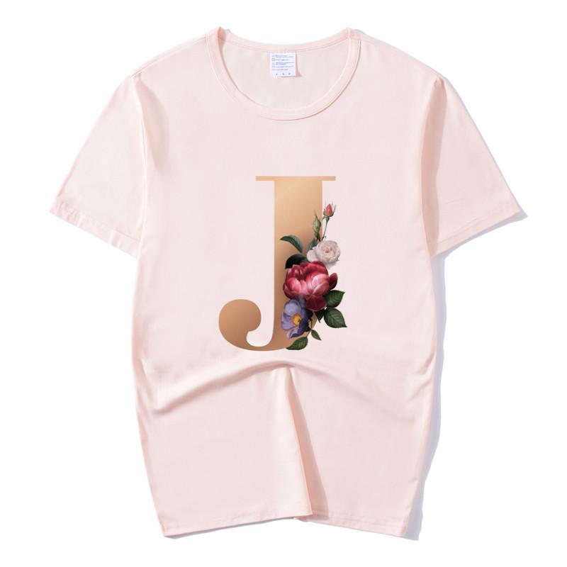 Summer A To Z 26 Alphabet Print Tshirt Cartoon Tees Women Streetwear Funny Casual T