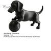 Creative Desk Accessories Mini Dachshund Football Figurine, Matte Black 3D Printed Statue, Statue Modern Style Minimalist Ornament for Home