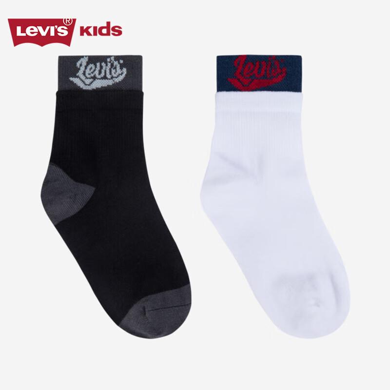 Levi s Unisex Kids  Mid-Calf Socks (2-Pack) L
