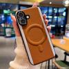Hit Color Leather Strong Magnetic Case For iPhone 14 15 16 Pro Max Plus Coque Business Metal Camera Protection Shockproof Cover