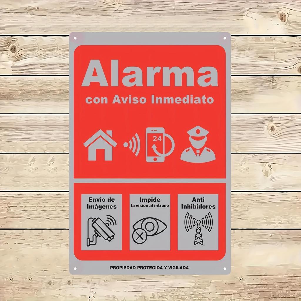 Španělský Okamžitý výstražný alarm Video dohled Kovové bezpečnostní výstražné znamení