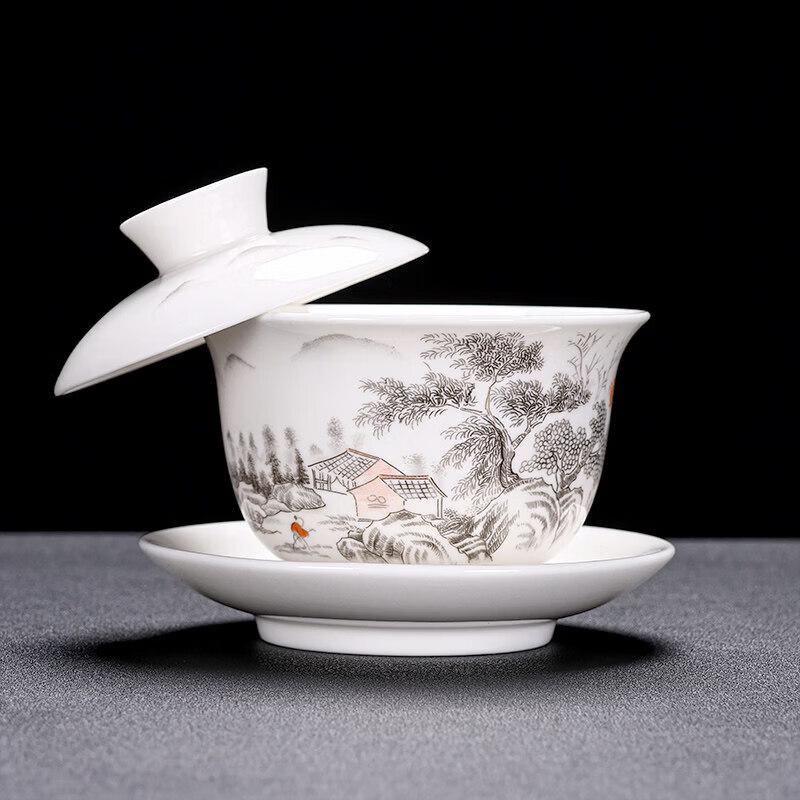 Premium Rotating Ceramic Gaiwan Tea Cup