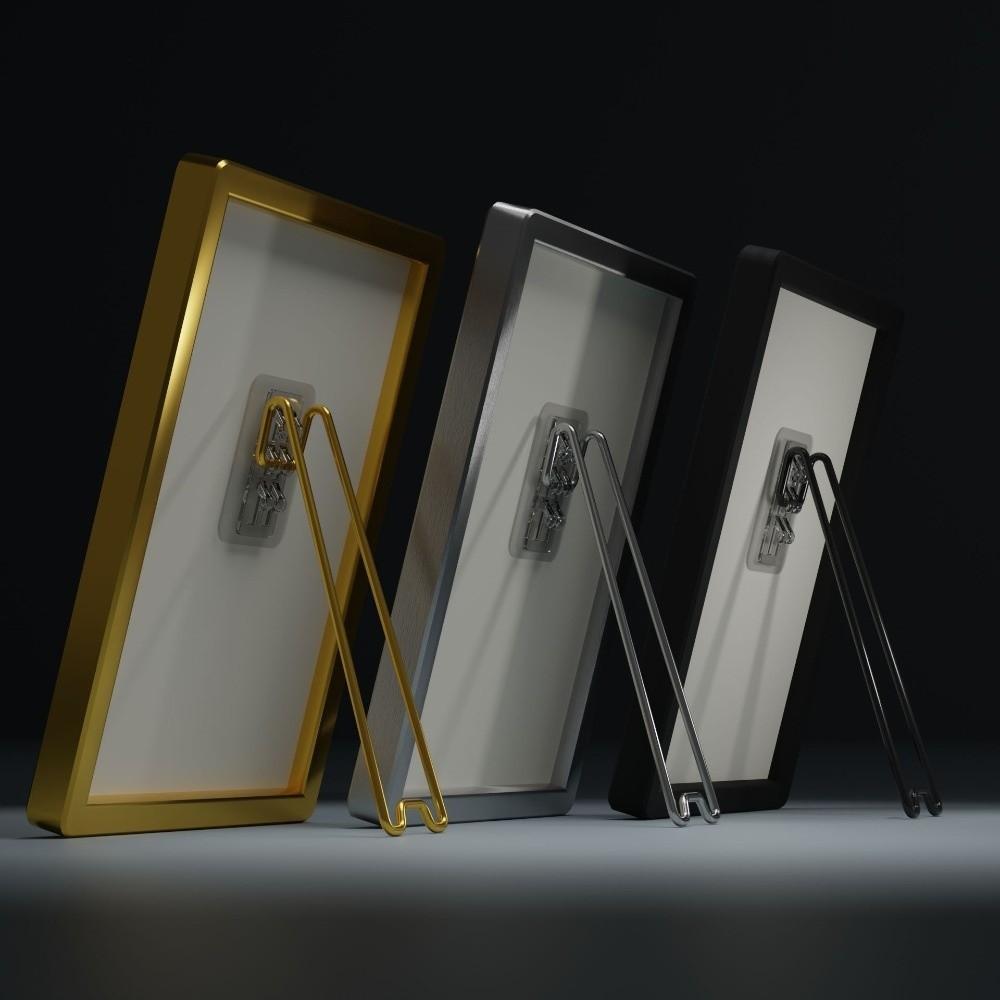 Stainless Steel Photo Frame Stand Self-Adhesive Picture Display Holder Frame Easel  Home Decor