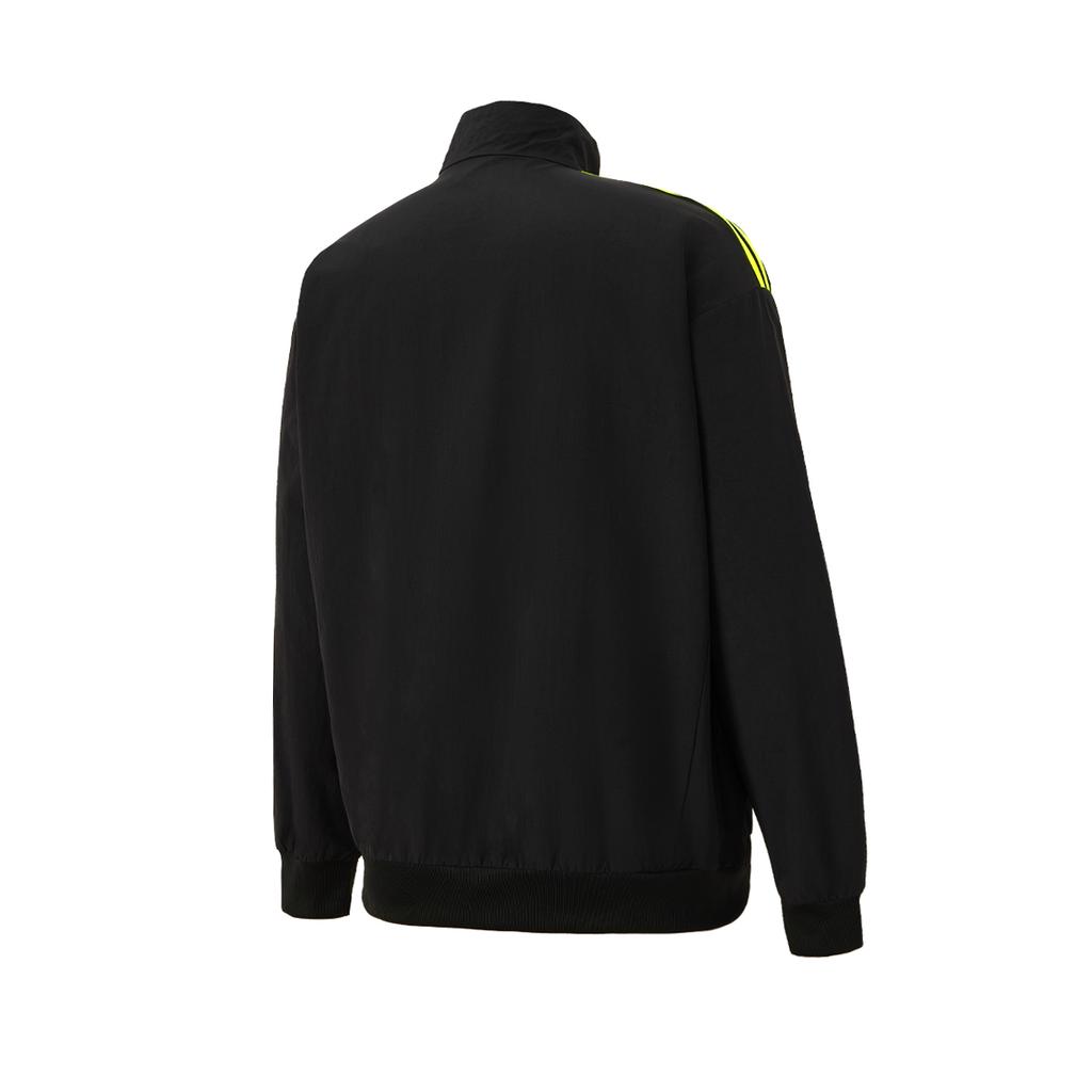 Adidas Stand Collar Half-Zip Solid Color Long Sleeve Jacket Men Jackets Black Lemon IW8264