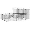 3114062 vidaXL Pet Cage 36 Panels and Door Black 35x35 Cm