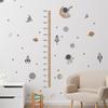 Cartoon Animal Height Chart Wall Stickers PVC Waterproof Removable Decals for Living Room 60x30cm Two-Piece Set