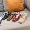 Versatile Mary Jane Sandals Women's New Single Shoes High Heels Shallow Mouth Spring and Summer Bag Head Retro Women's Sandals