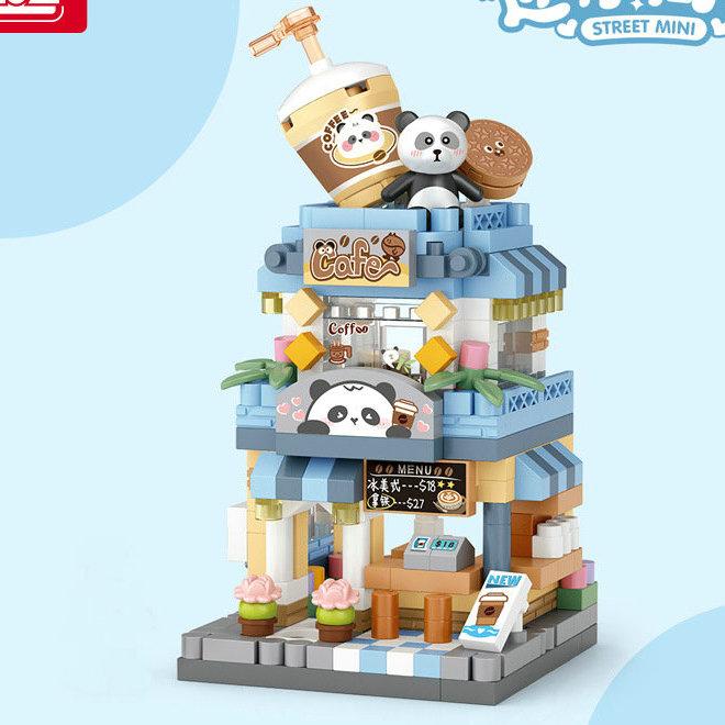 House Building Blocks Household Appliance Dessert Store Street View Snack Children's Toys Boys Girls Gifts Compatible With