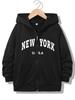 Felpa con cappuccio e zip alla moda casual Lettere NEW YORK Felpe con cappuccio Giubbotti Ragazzi Ragazze Y2k Comoda Felpa con zip Primavera Autunno