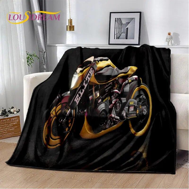 3D Cyberpunk Concept Motorcycle Cartoon Soft Plush Blanket,Flannel Blanket Throw Blanket for Living Room Bedroom Bed Sofa Picnic