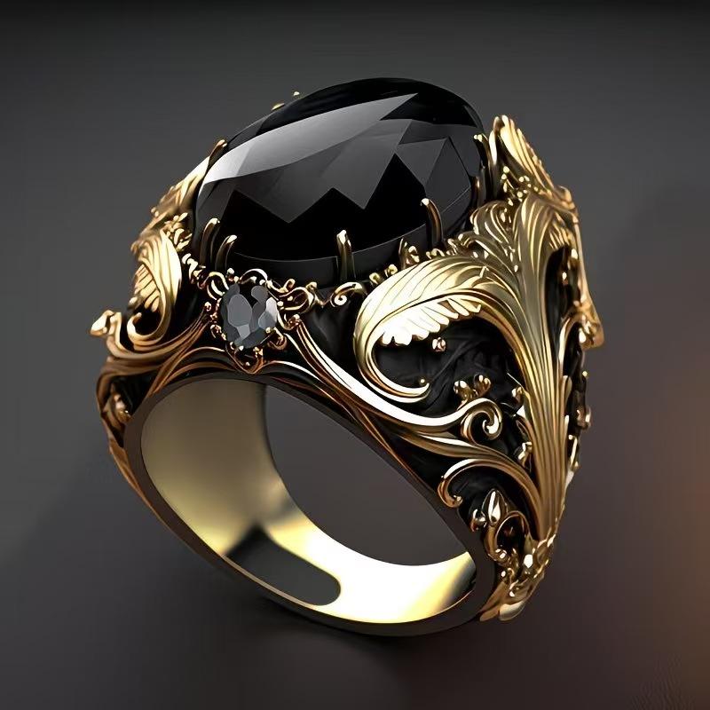 Vintage Flower Sapphire Unique Party Ring Elegant Unique Zircon Hollowed Out Trendy Women's Exquisite Wedding Accessories Gift