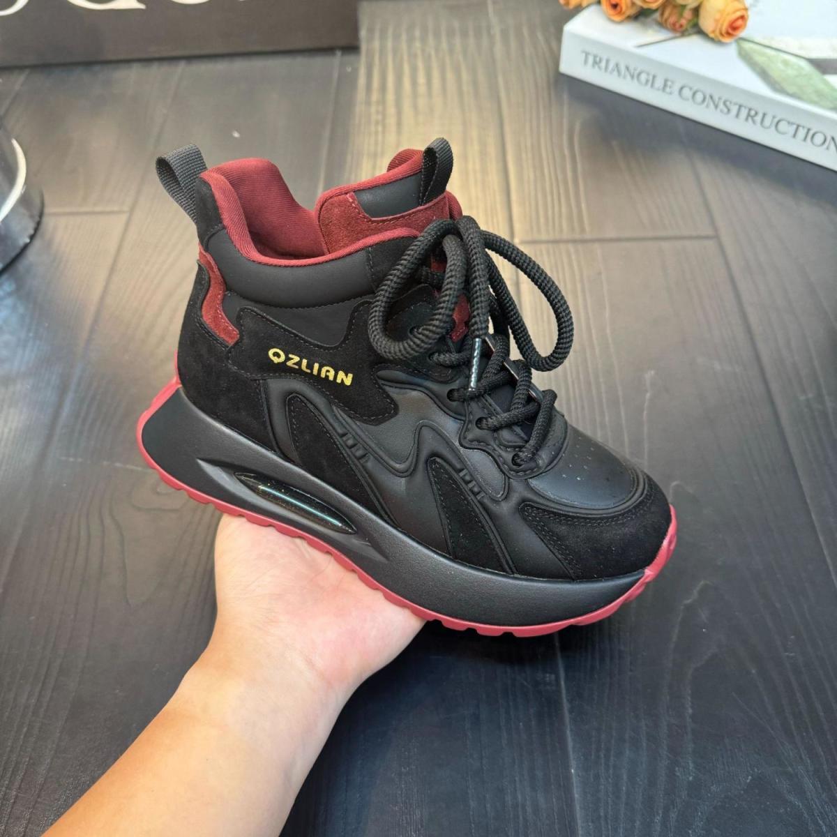 

2025 осень и зима новая повседневная модная универсальная высококлассная темпераментная женская обувь на толстой подошве обувь Форреста Гампа обувь с высоким верхом 40