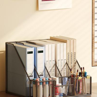 Multi-Layer Metal Desktop File Organizer & Bookshelf