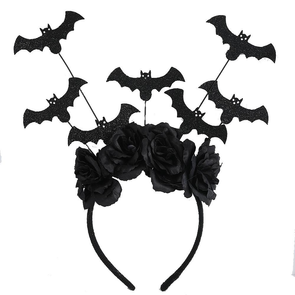 Bat Headband Halloween Festival Headwear With Gold Dust Details For Costumes And Events