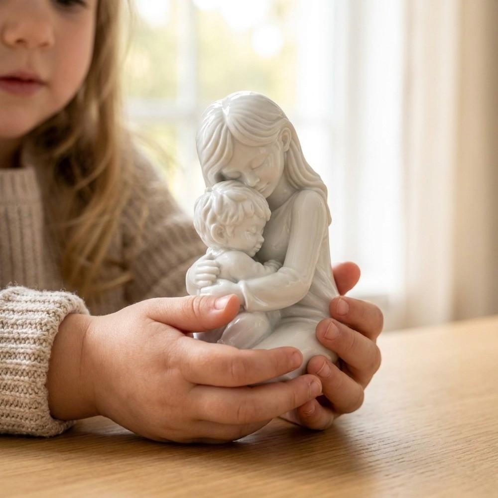 3D Printed Embracing Sculpture Minimalist Hug Art Figurine Mother and Child Sculpture Bedroom