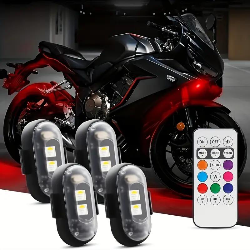 Car Strobe Light 8Color Remote Motorcycle Flash Led Anti-collision Warning Lamp Waterproof Wireless Remote Control For Car Bike