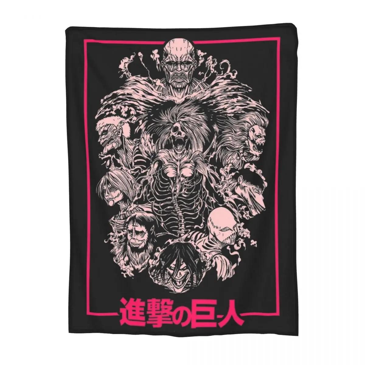 Attack on Titan Flannel Blanket Warm Winter Throw for Bed Bedroom Portable Giant Theme Bedspreads 100cmx150cm