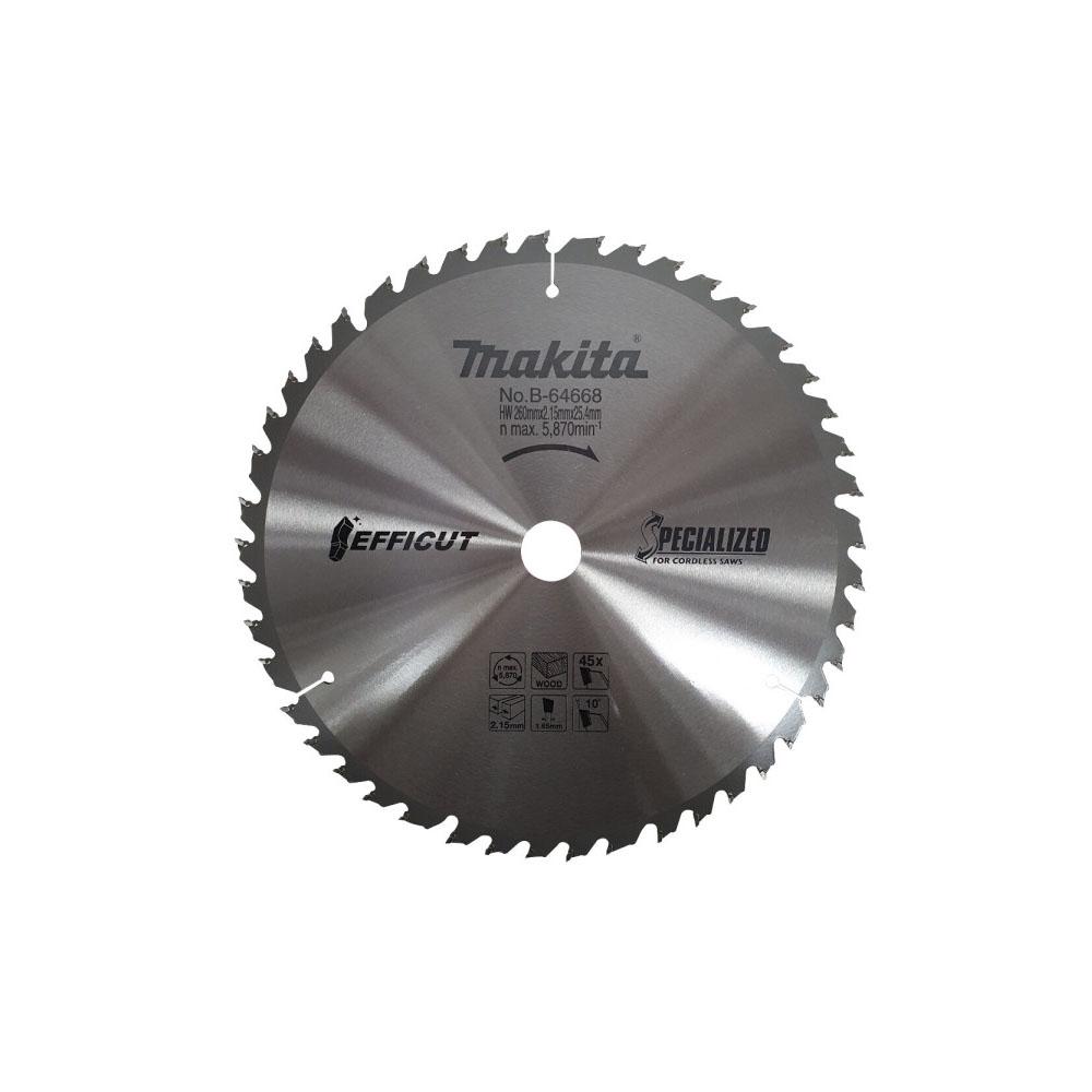 

[10 дюймов, 260 мм] Дисковая пила Makida B 64668 [для древесины толщиной 2,15T, 45 лезвий]