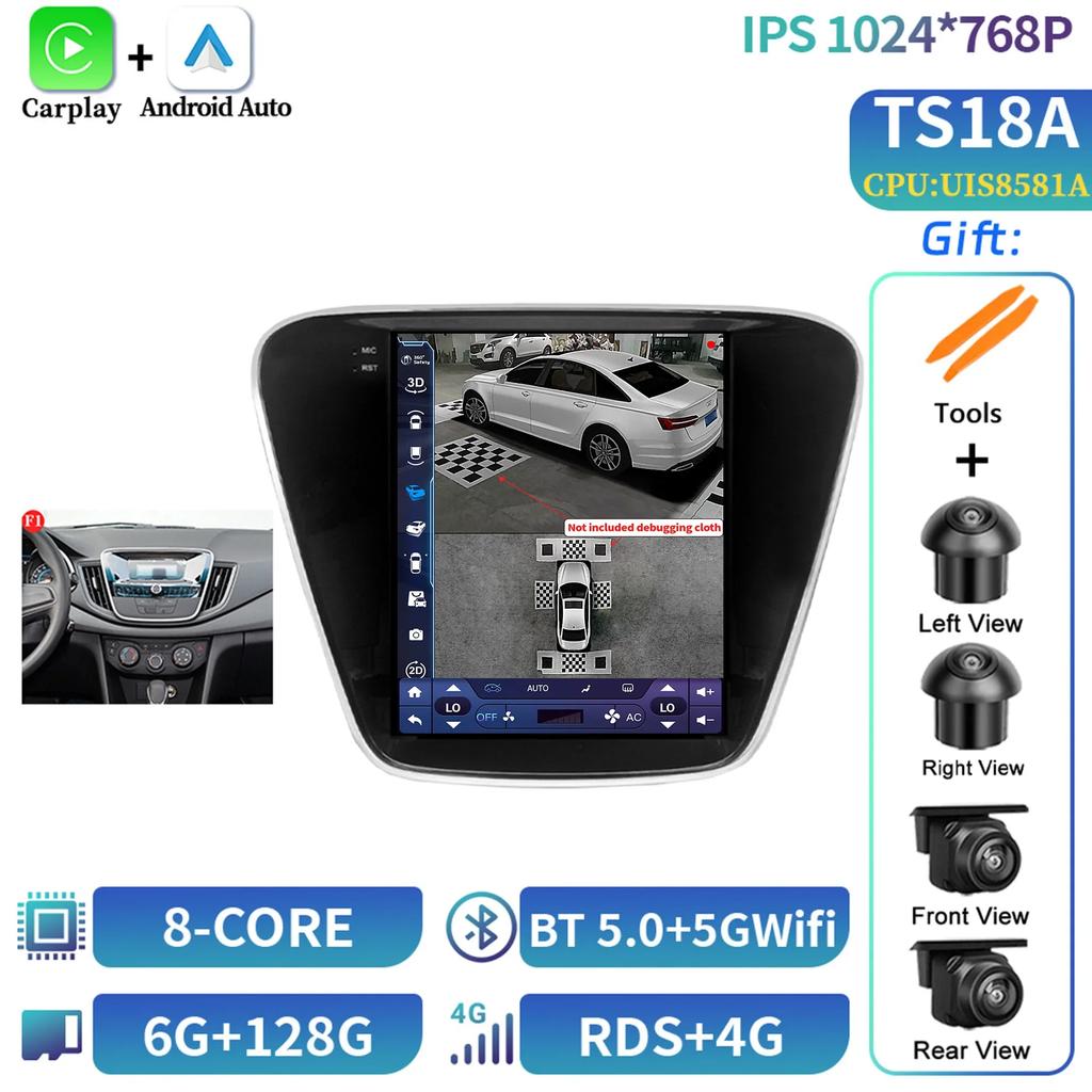 9.7inch Android 14 Car Radio Multimedia For Chevrolet Cavalier 2016-2019 Navigation Wireless BT Carplay Stereo Head Unit Screen