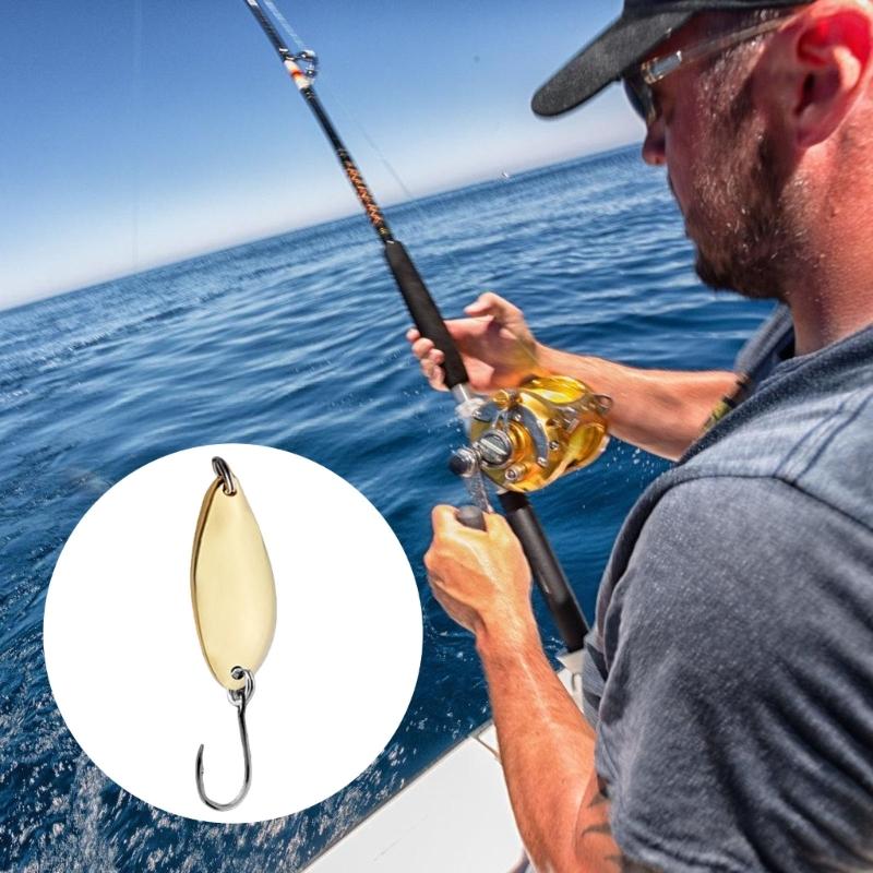 Metal Jig Spoon Lures Trouts Fishing Spoon Lures Sequins Baits Single Hook Hard Metal Baits for Outdoor Fishing