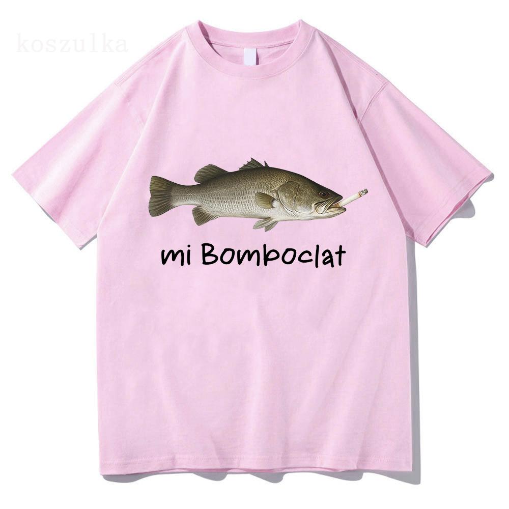 Funny Bomboclat Fish Meme T-shirt High Street Fashion Short Sleeve Tshirts Women Men Harajuku Vintage T Shirts Loose Tees