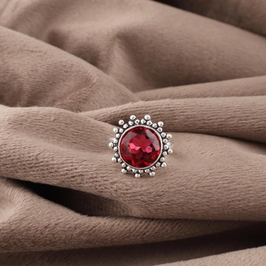 Pink Rubellite Gemstone Jewelry, 925 Sterling Silver Ring, Handmade Charming Ring, Bohemian Rubellite Ring For Grandma Gift