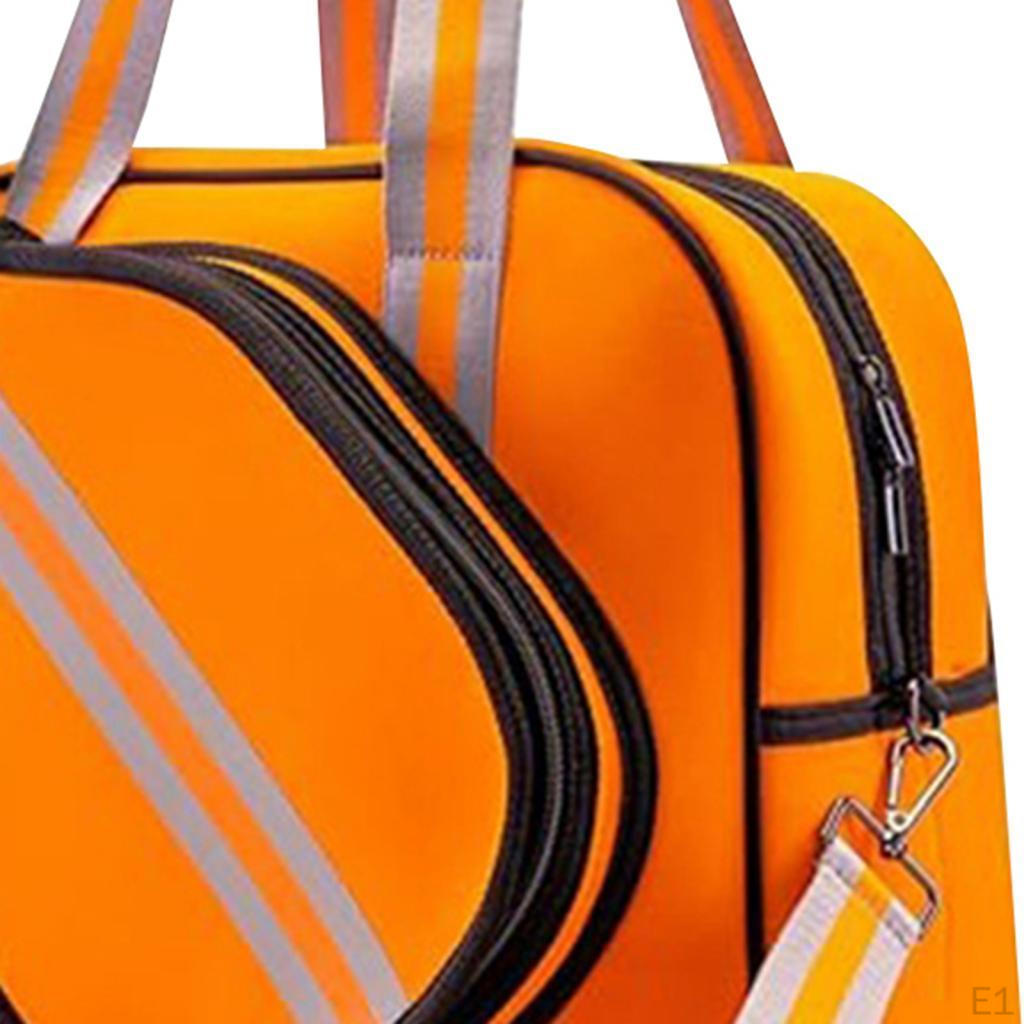 Badminton Shoulder Bag Large Handbag for Adults Pickleball Racquet Orange